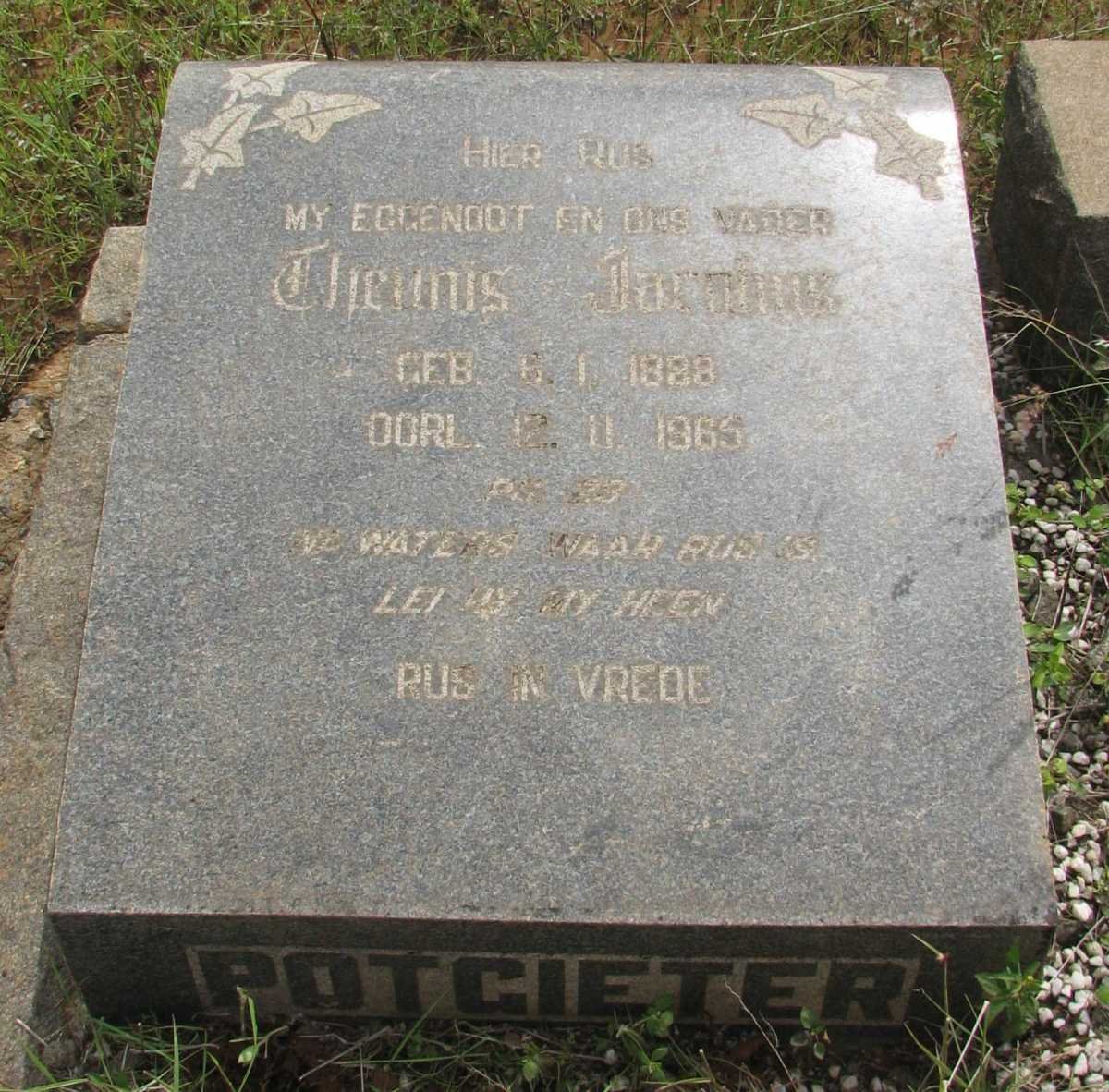 POTGIETER Theunis Jacobus 1898-1965