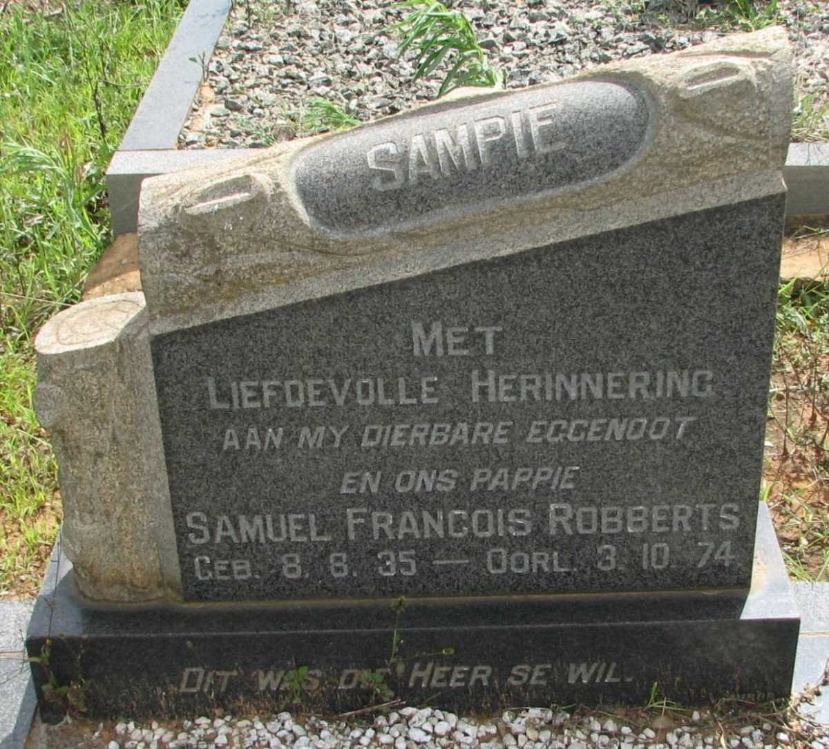 ROBBERTS Samuel Francois 1935-1974