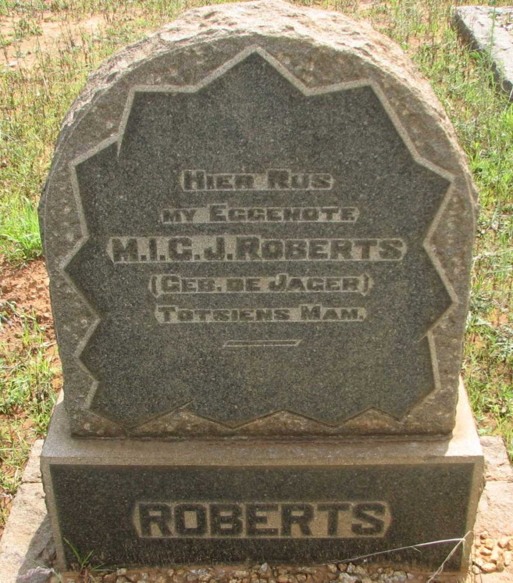 ROBERTS M.I.C.J. nee DE JAGER