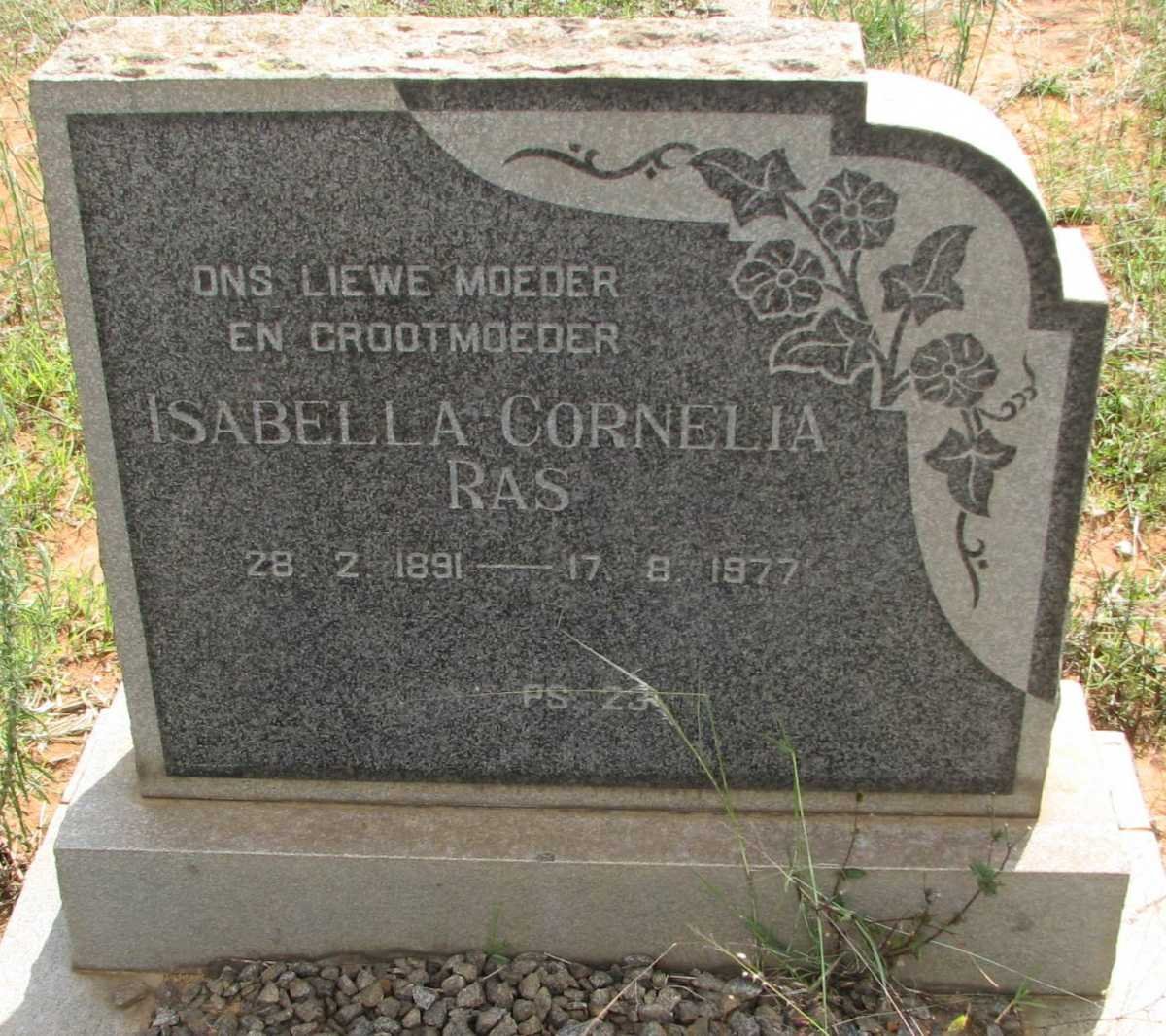 RAS Isabella Cornelia 1891-1977
