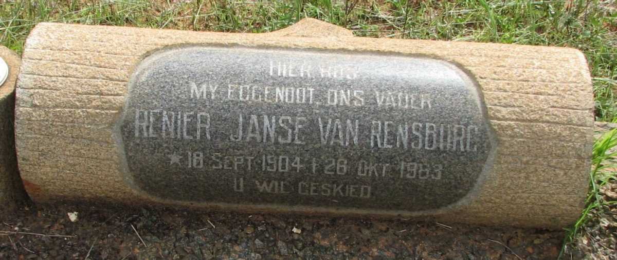 RENSBURG Renier, Janse van 1904-1963