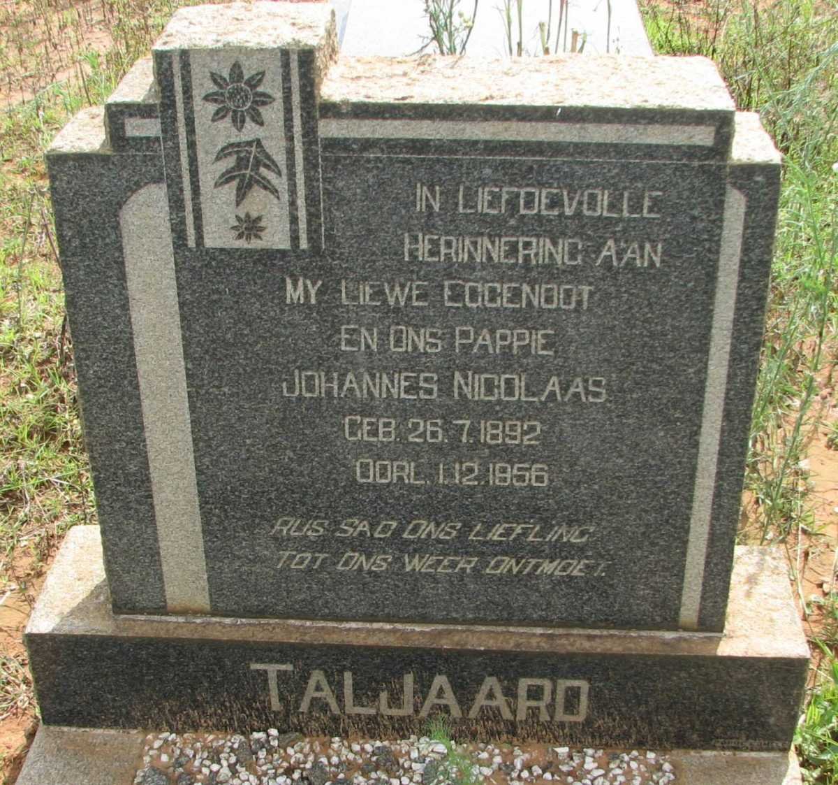 TALJAARD Johannes Nicolaas 1892-1956