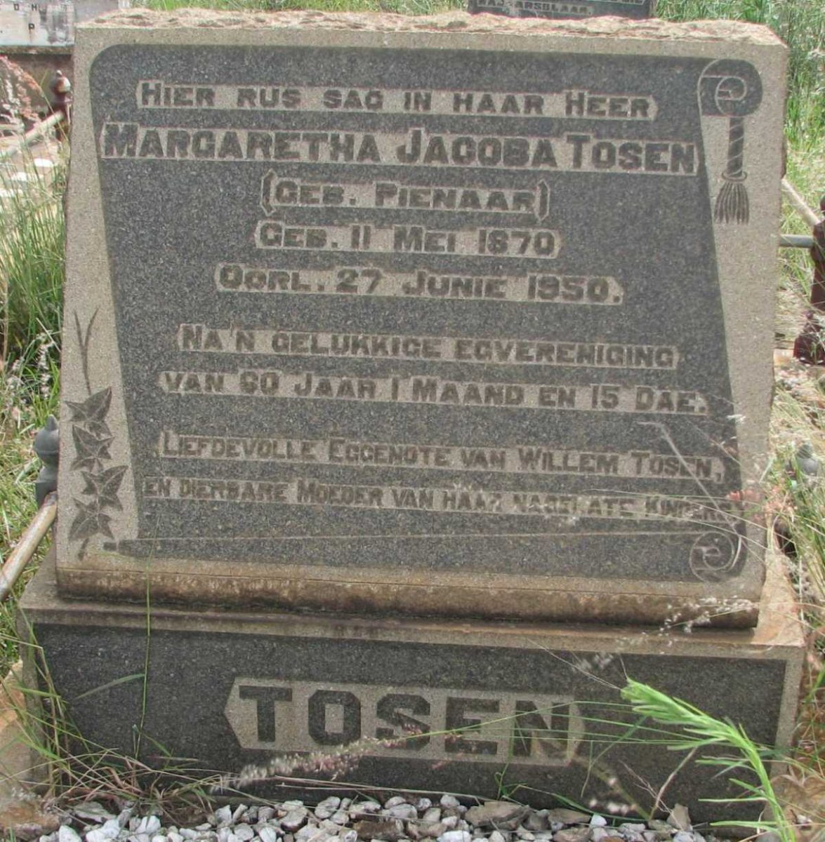 TOSEN Margaretha Jacoba nee PIENAAR 1870-1950