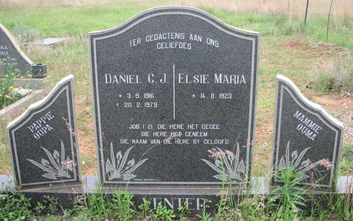 VENTER Daniel C.J. 1916-1979 &amp; Elsie Maria 1923-