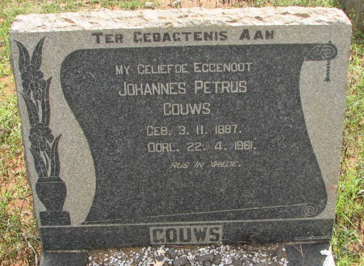 GOUWS Johannes Petrus 1887-1961