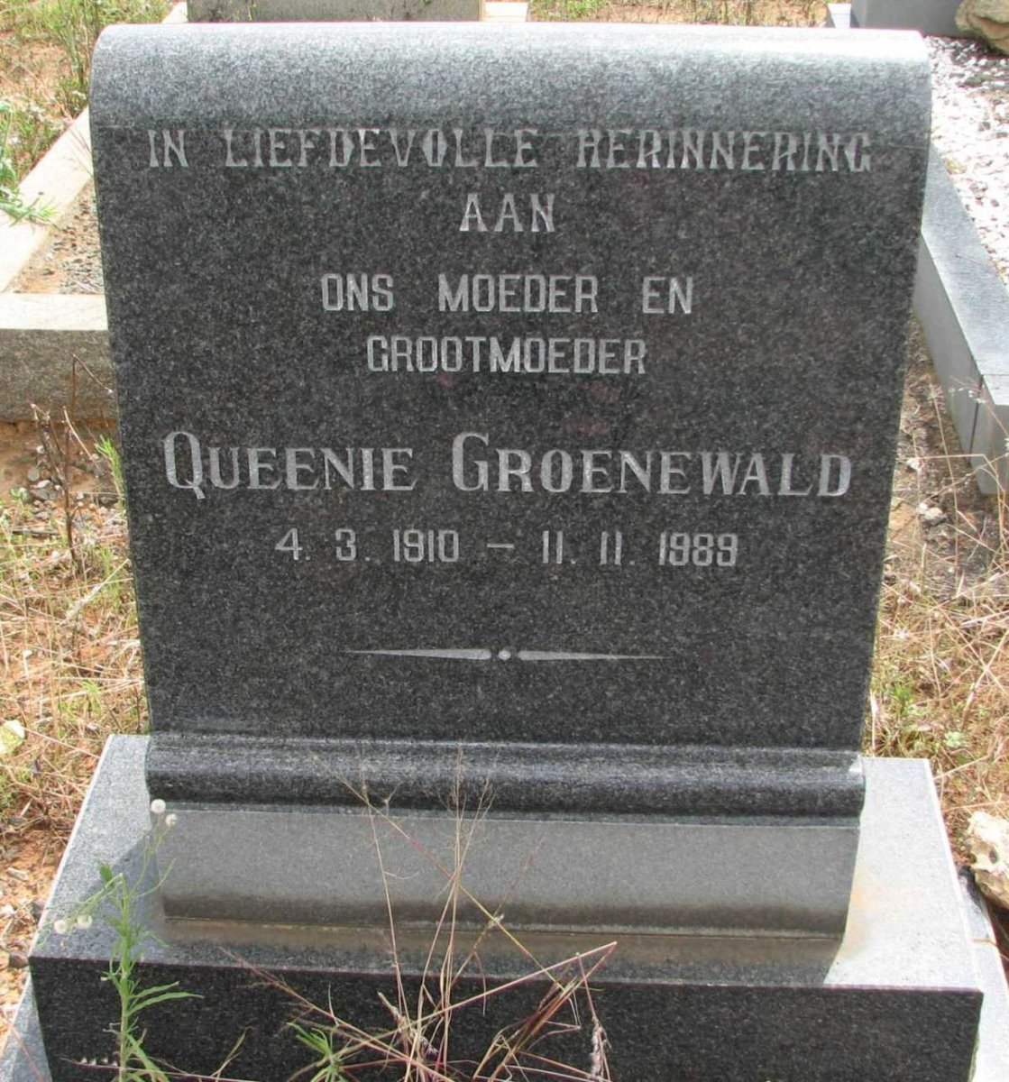 GROENEWALD Queenie 1910-1989