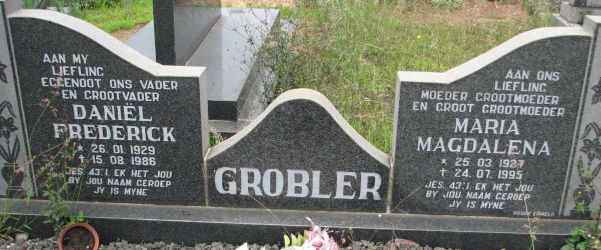 GROBLER Daniël Frederick 1929-1986 &amp; Maria Magdalena 1927-1995