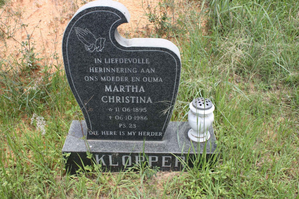 KLOPPER Martha Christina 1895-1986