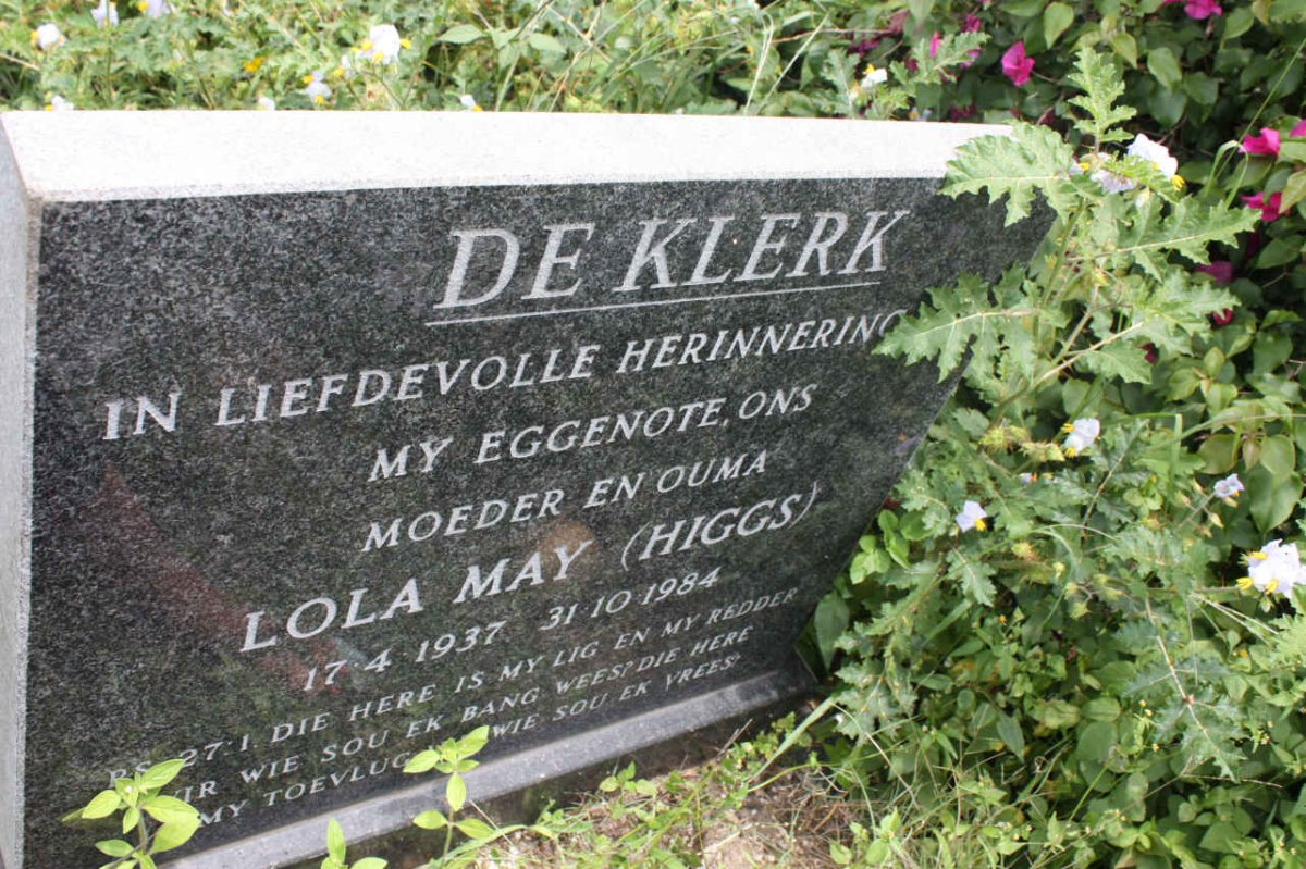 KLERK Lola May, de nee HIGGS 1937-1984
