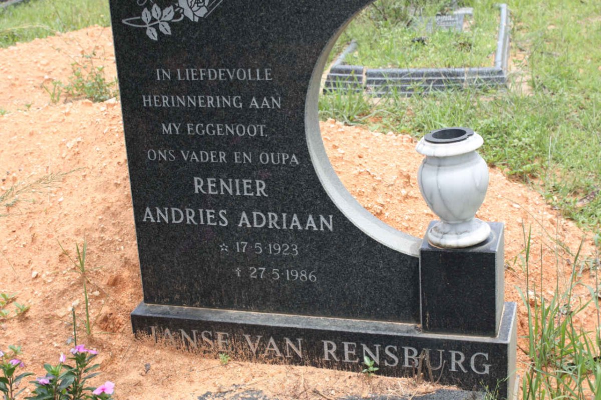 RENSBURG Renier Andries Adriaan, Janse van 1923-1986
