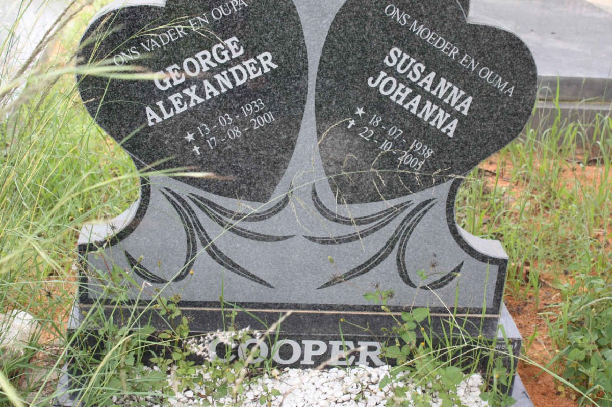 COOPER George Alexander 1933-2001 &amp; Susanna Johanna 1938-2005