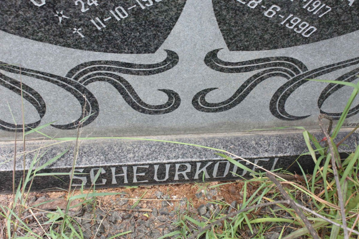 SCHEURKOGEL Stefanus Johannes 1916-1987 &amp; Engela Johanna Gertruida 1917-1990