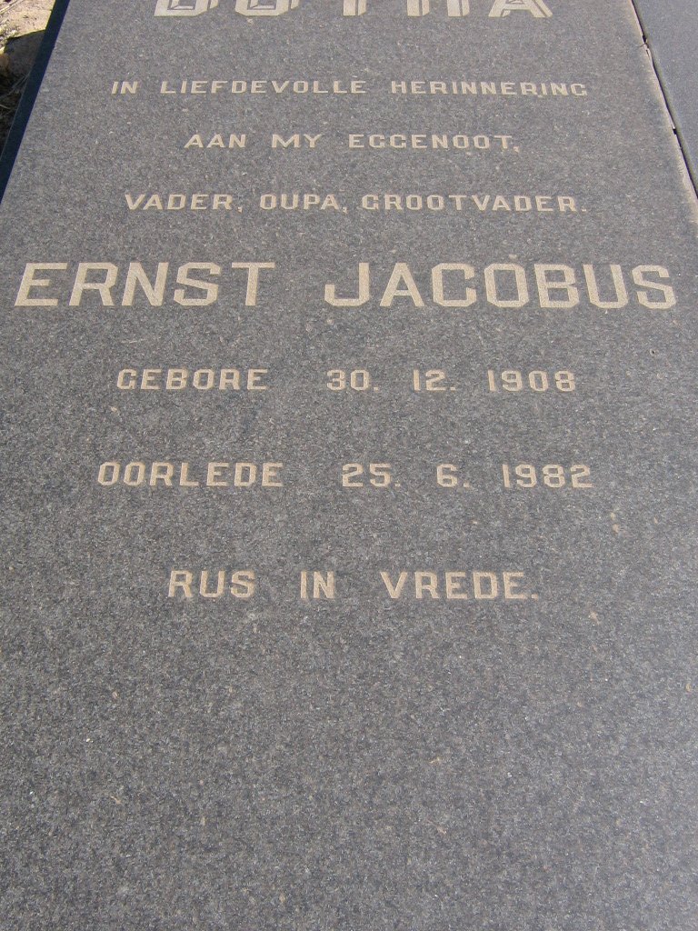 BOTHA Ernst Jacobus 1908-1982 & Catharina Maria JACOBZ 1910-2002 _1