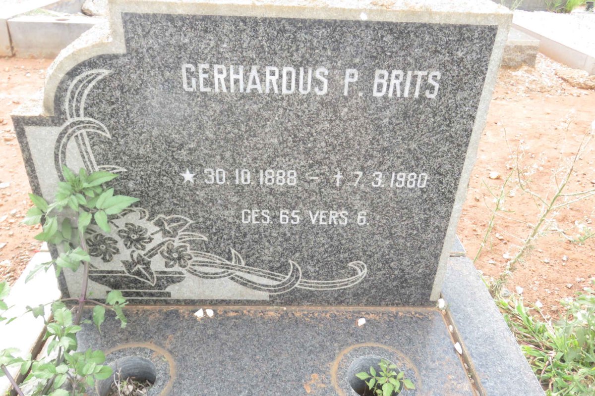 BRITS Gerhardus P. 1888-1980