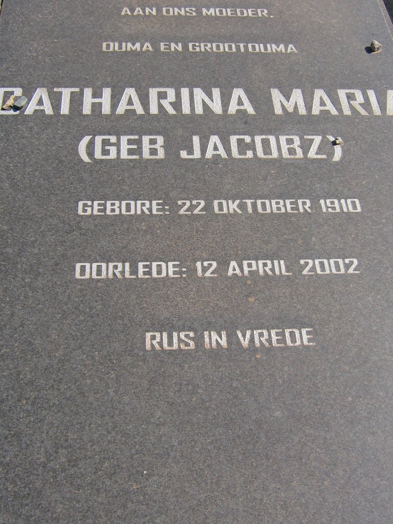 BOTHA Ernst Jacobus 1908-1982 & Catharina Maria JACOBZ 1910-2002 _2