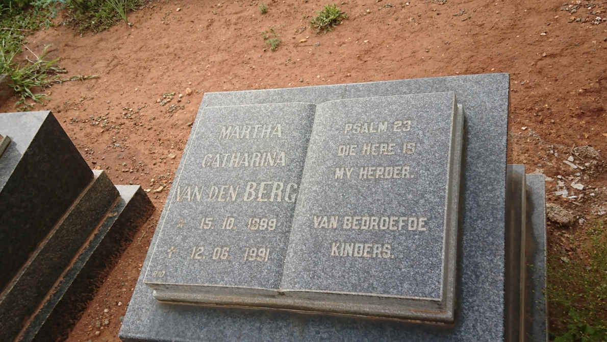 BERG Martha Catharina, van den 1899-1991