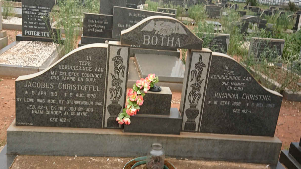 BOTHA Jacobus Christoffel 1910-1978 &amp; Johanna Christina 1909-19??