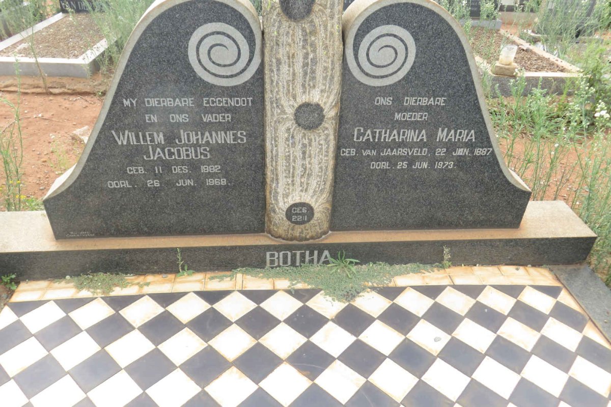 BOTES Willem Johannes Jacobus 1882-1968 &amp; Catharina Maria VAN JAARSVELD 1887-1973 