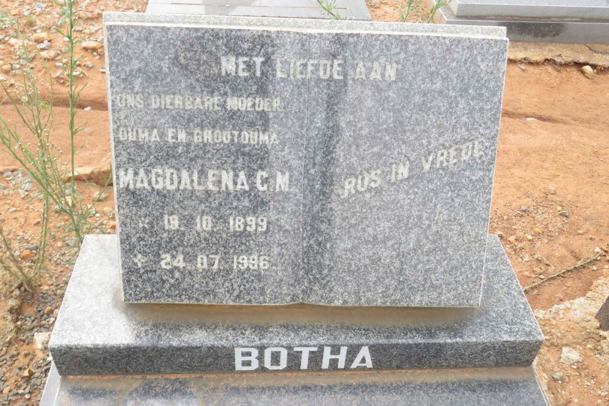 BOTHA Magdalena C.N. 1899-1986