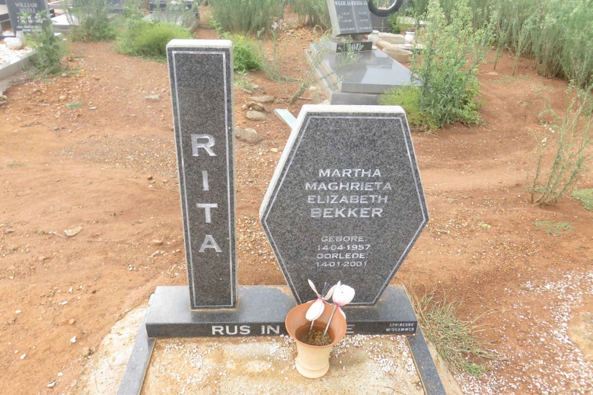 BEKKER Martha Maghrieta Elizabeth 1957-2001