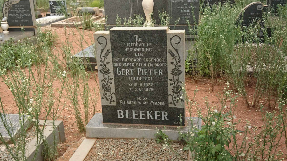 BLEEKER Gert Pieter 1932-1979