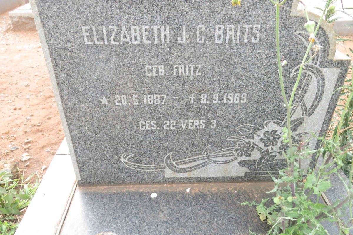 BRITS Elizabeth J.C. nee FRITZ 1887-1969