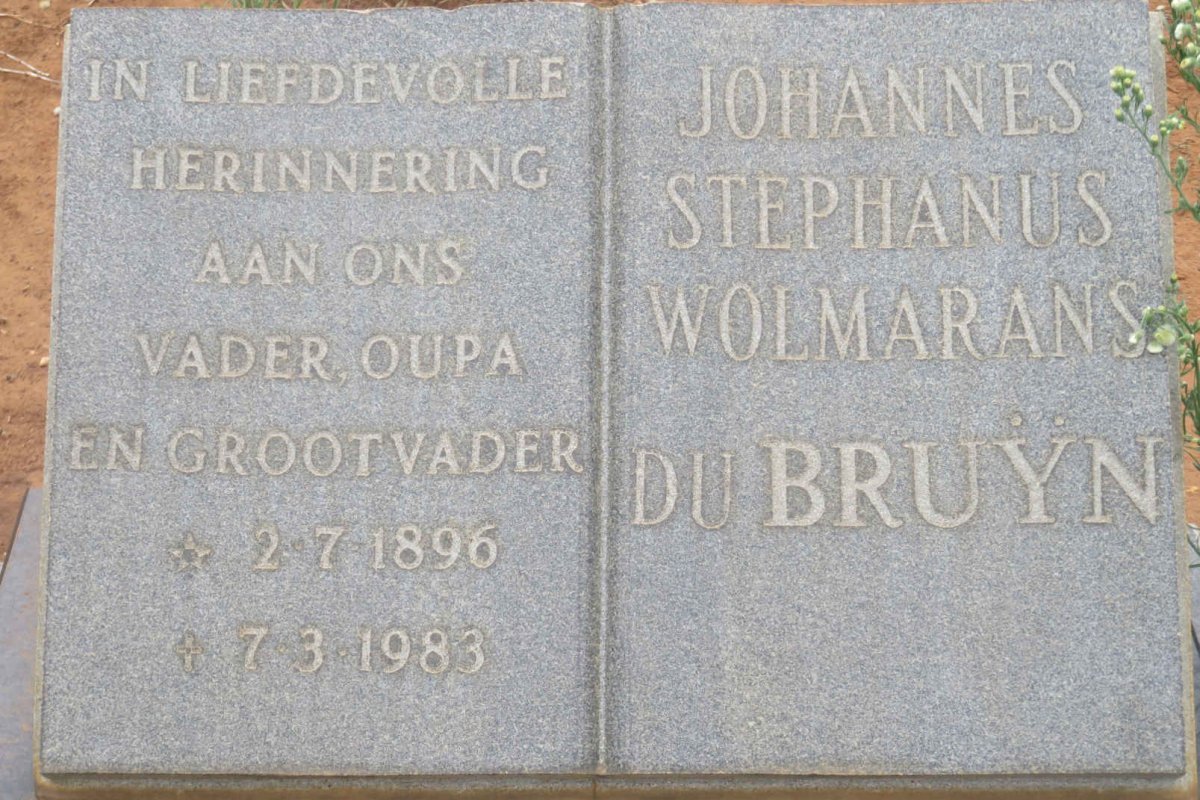 BRUYN Johannes Stefanus Wolmarans, du 1896-1983