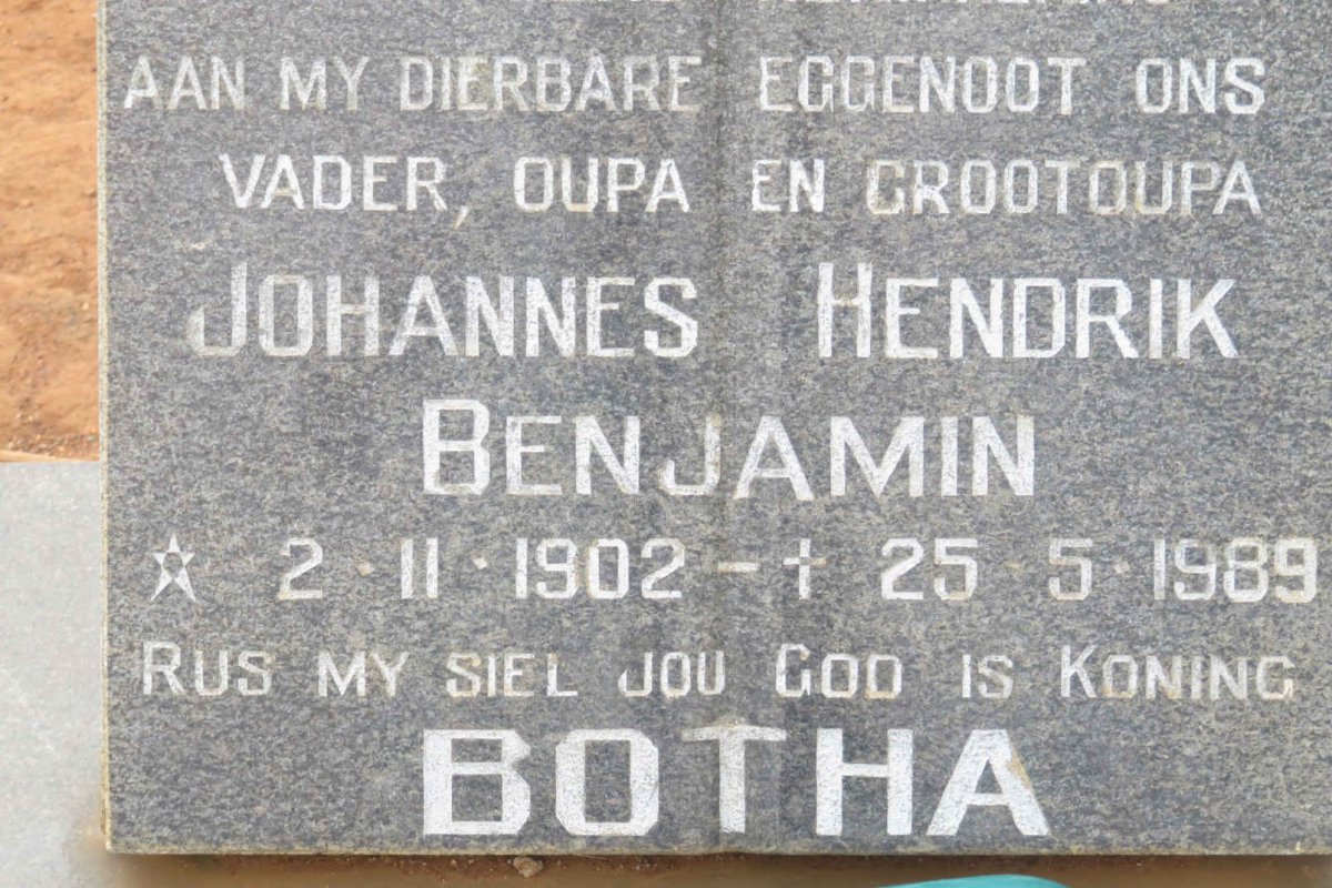 BOTHA Johannes Hendrik Benjamin 1902-1989