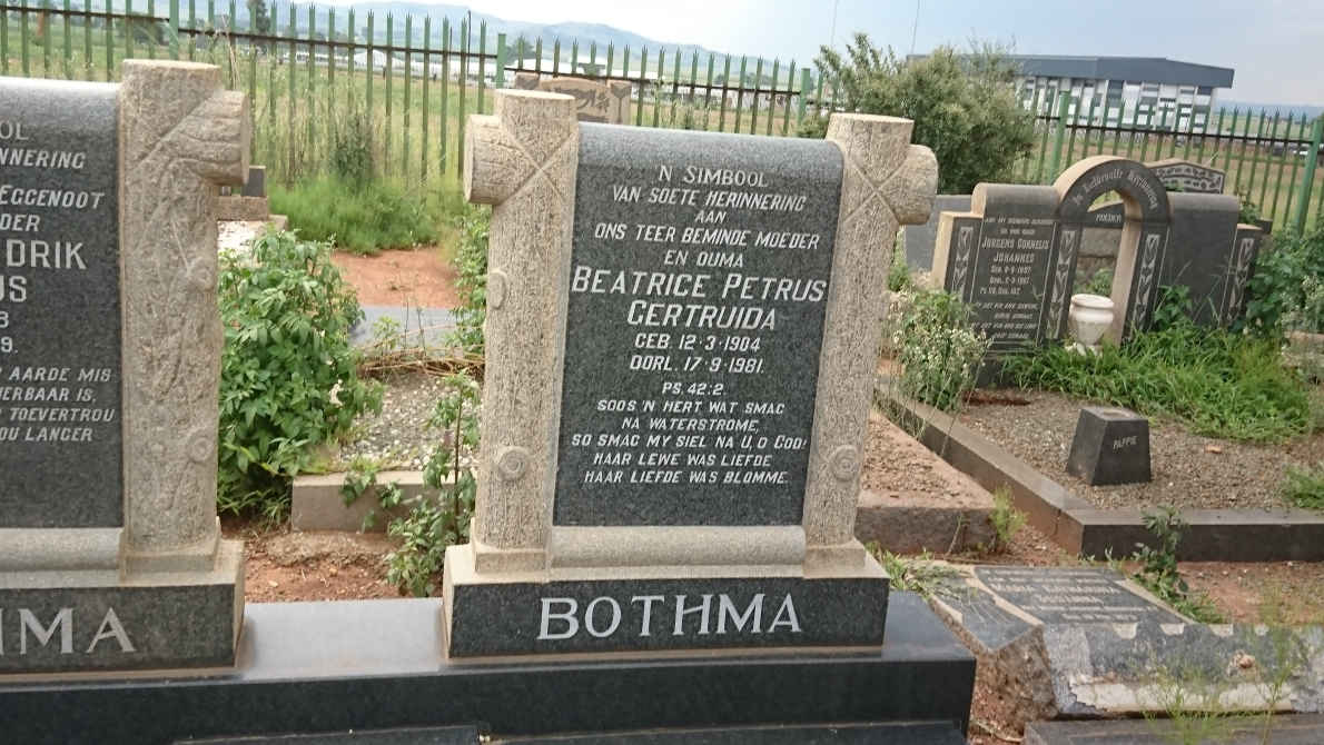 BOTHMA Gert Hendrik Petrus 1898-1959 & Beatrice Petrus Gertruida 1904-1981 _2