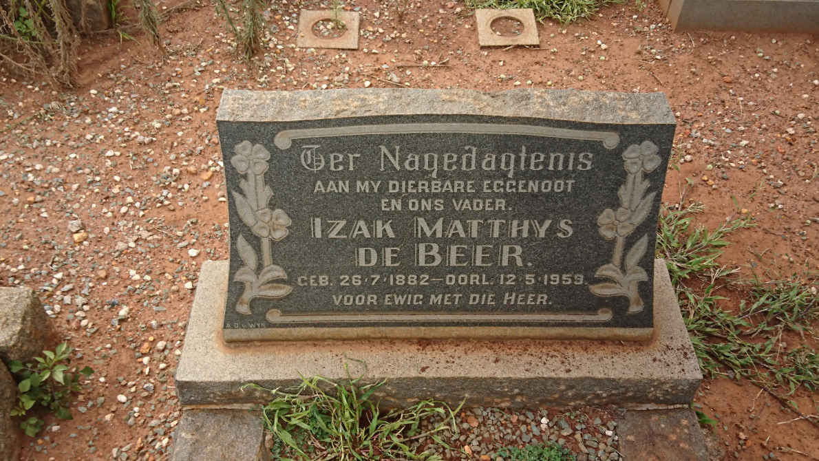 BEER Izak Matthys, de 1882-1959