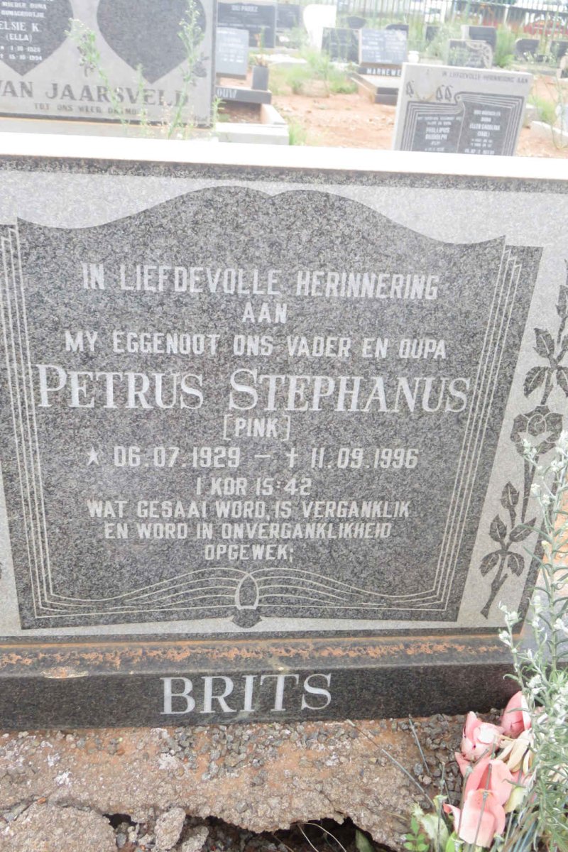 BRITS Petrus Stephanus 1929-1996