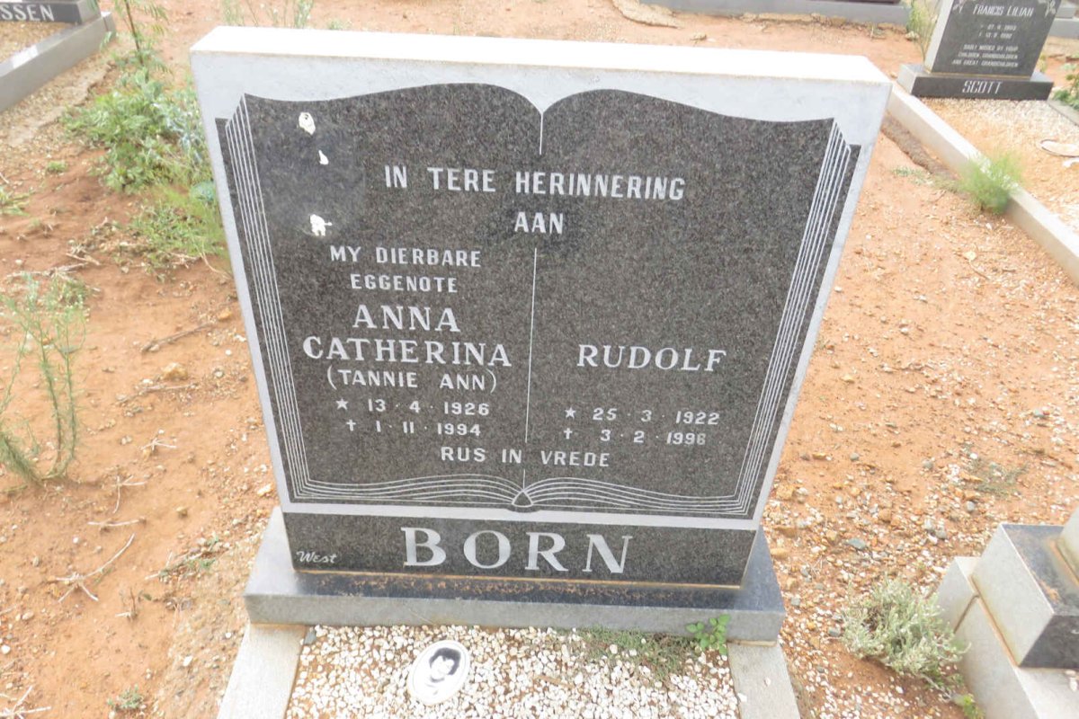 BORN Rudolph 1922-1998 &amp; Anna Catherina 1926-1994