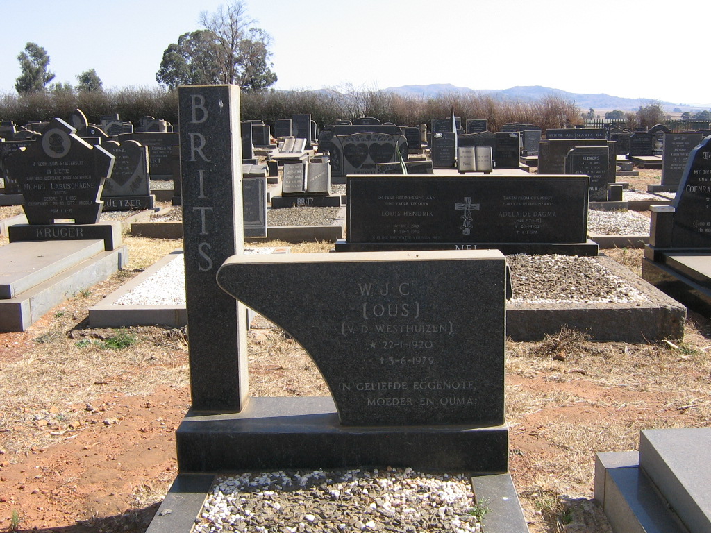 BRITS W.J.C. nee V.D. WESTHUIZEN 1920-1979