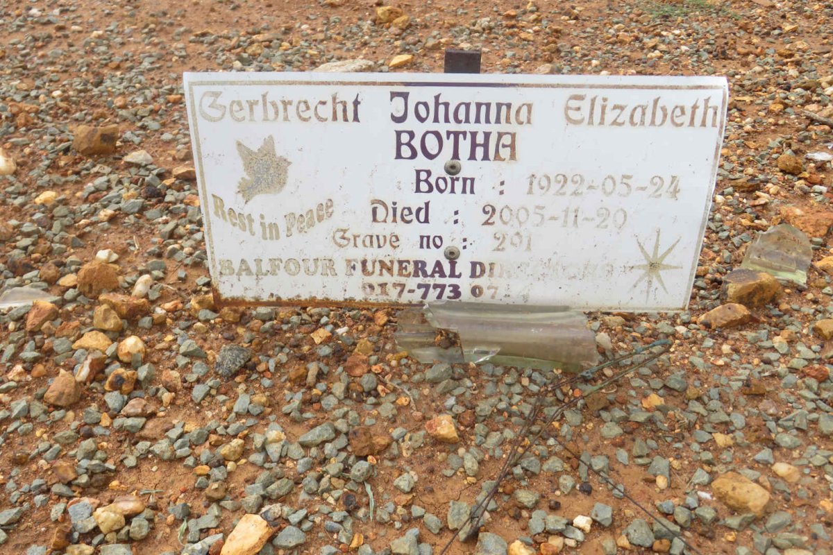 BOTHA Gerbrecht Johanna Elizabeth 1922-2005
