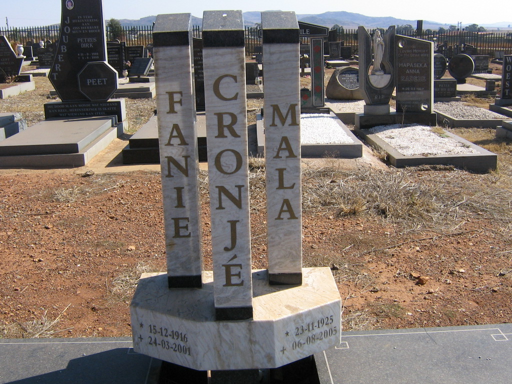 CRONJE Fanie 1916-2001 &amp; Mala 1925-2005