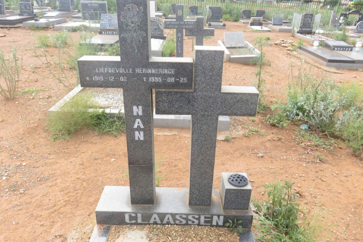 CLAASSEN Nan 1919-1995
