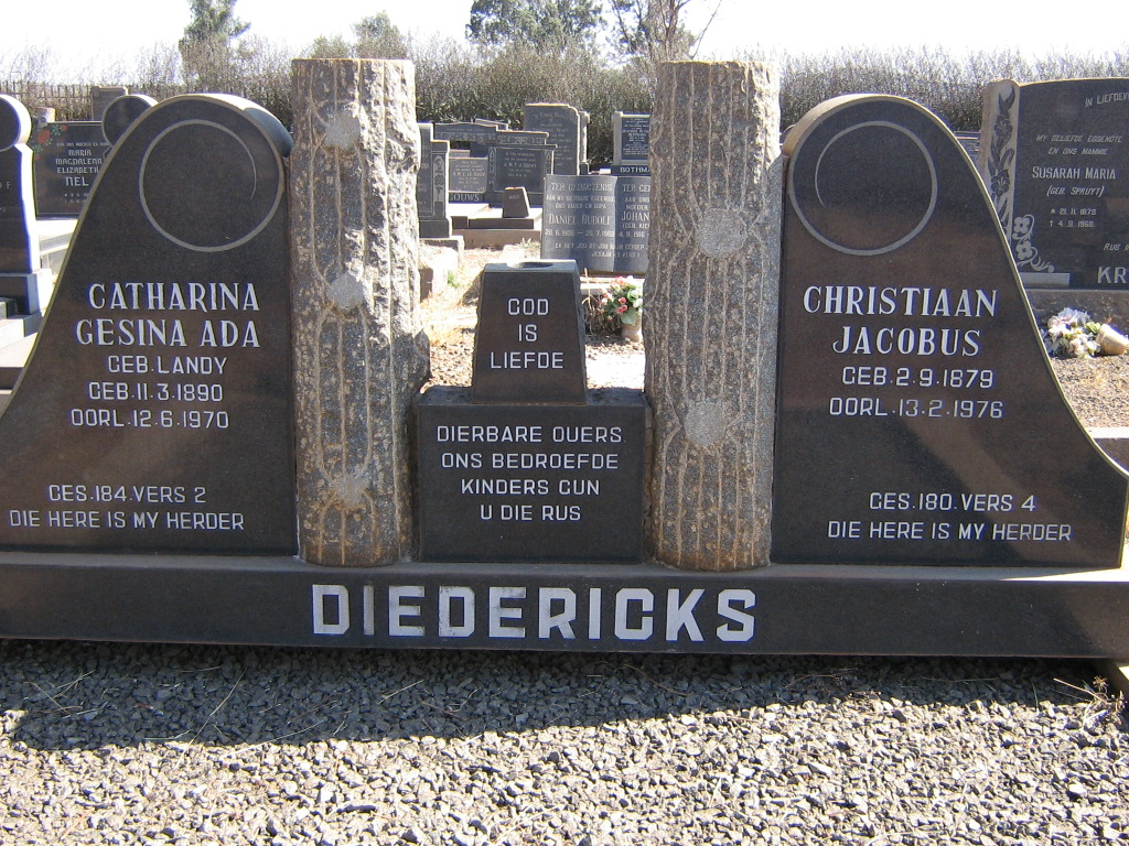 DIEDERICKS Christiaan Jacobus 1879-1976 &amp; Catharina Gesina Ada LANDY 1890-1970
