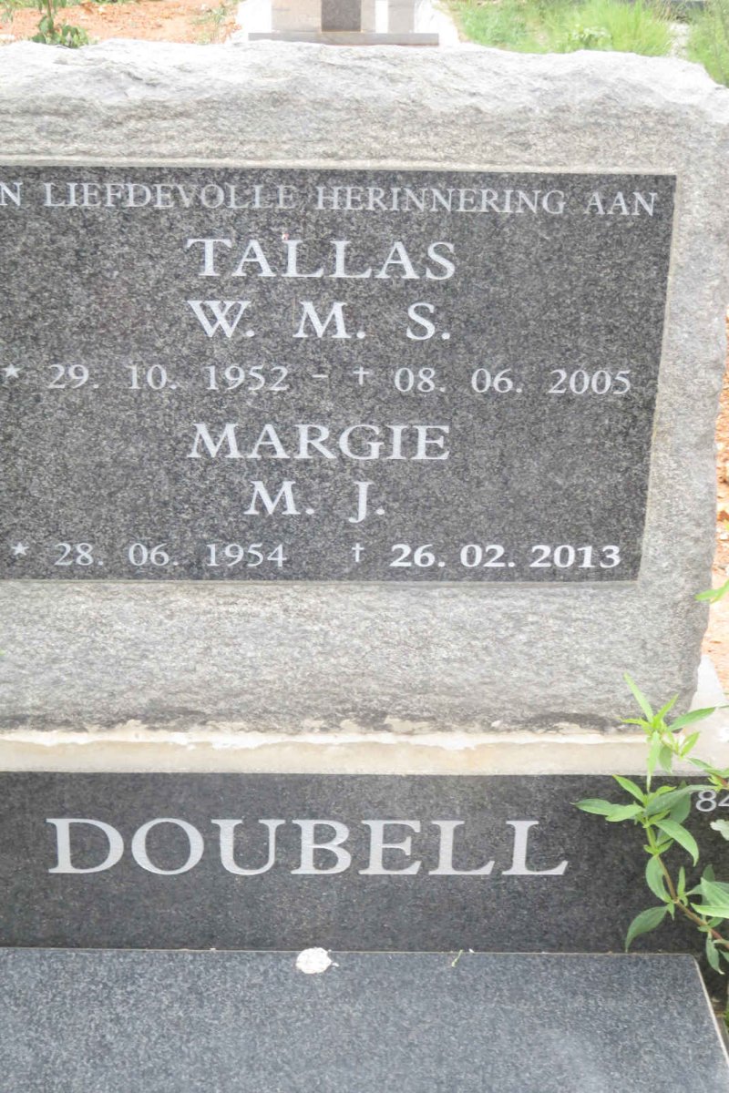DOUBELL W.M.S. 1952-2005 &amp; M.J. 1954-2013