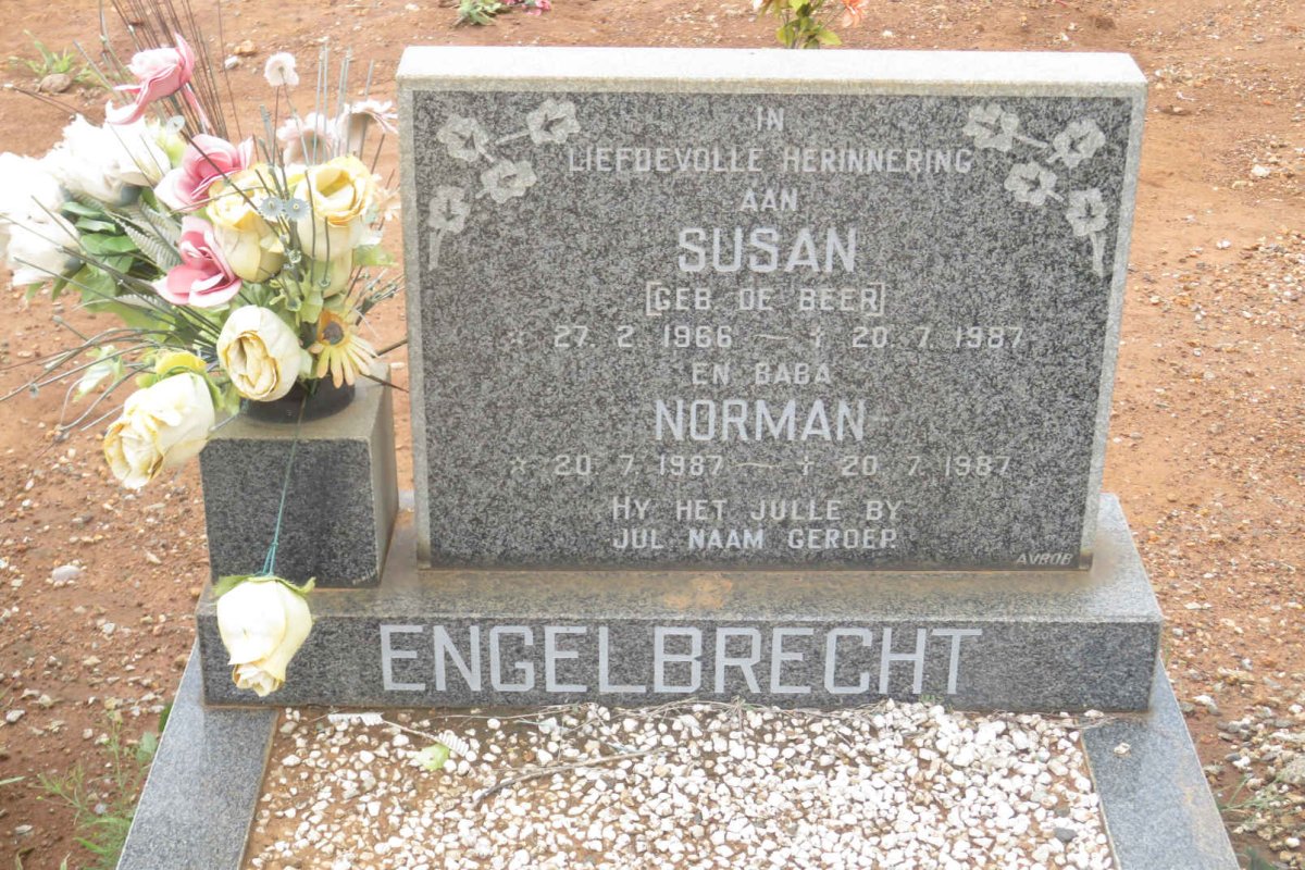 ENGELBRECHT Susan nee DE BEER 1966-1987 :: ENGELBRECHT Norman 1987-1987