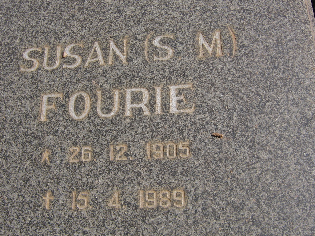 FOURIE S.M. 1905-1989