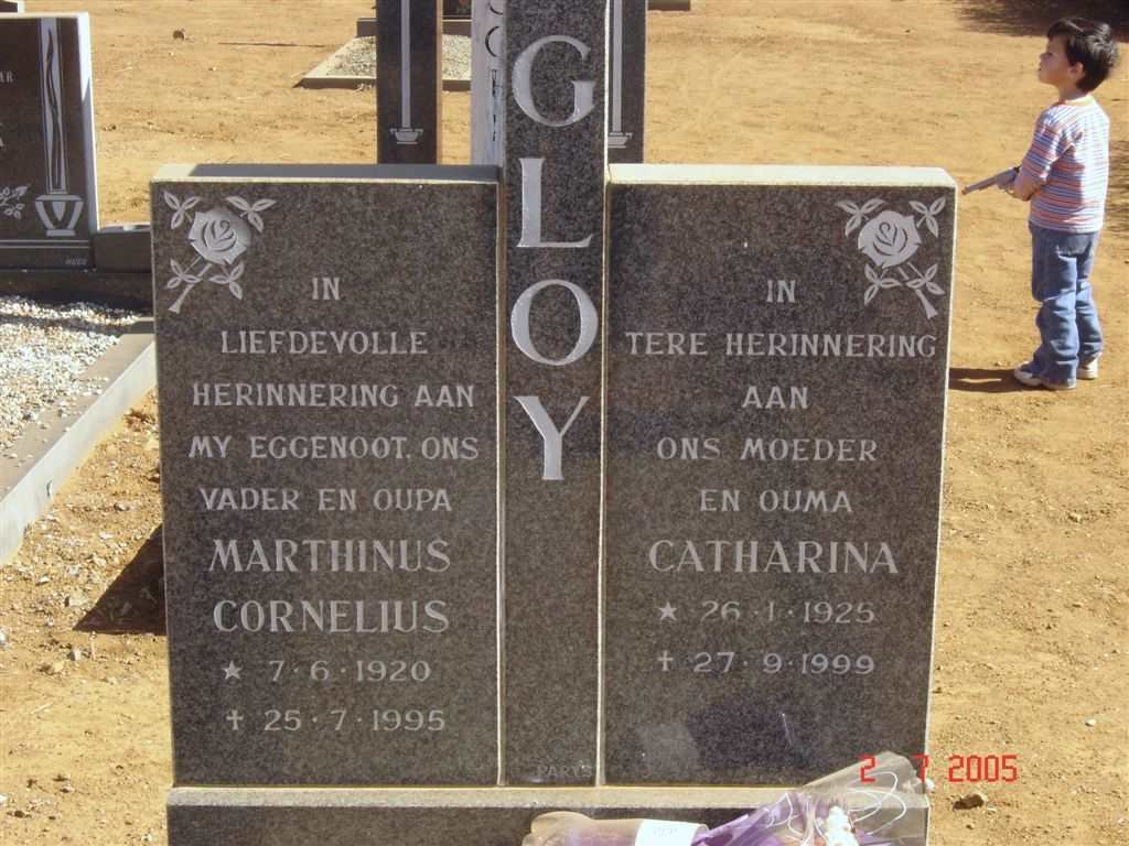 GLOY Marthinus Cornelius 1920-1995 &amp; Catharina 1925-1999