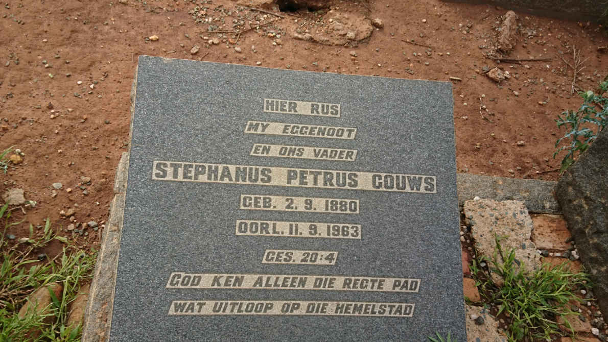 GOUWS Stephanus Petrus 1880-1963