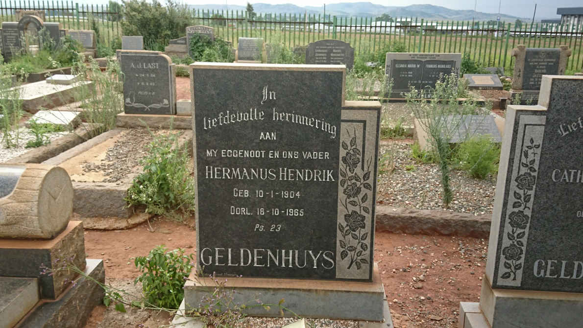 GELDENHUYS Hermanus Hendrik 1904-1965