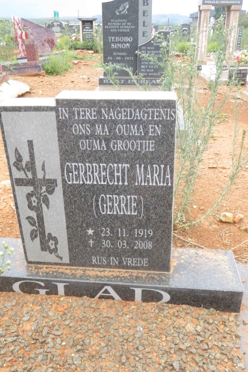 GLAD Gerbrecht Maria 1919-2008