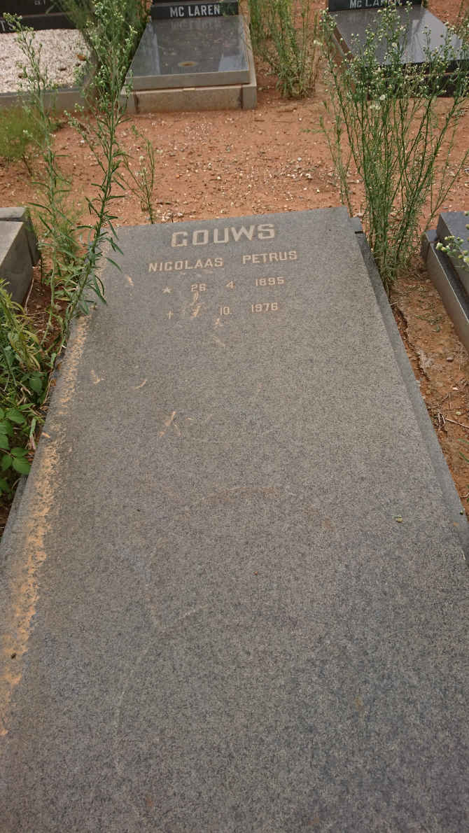 GOUWS Nicolaas Petrus 1895-1976