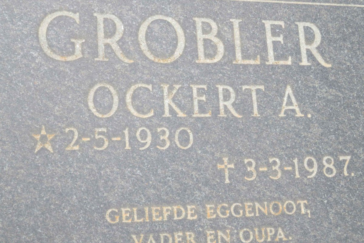 GROBLER Ockert A. 1930-1987