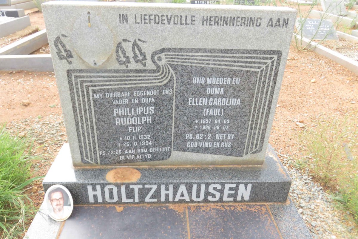 HOLTZHAUSEN Phillipus Rudolph 1932-1994 &amp; Ellen Carolina FAUL 1937-1999