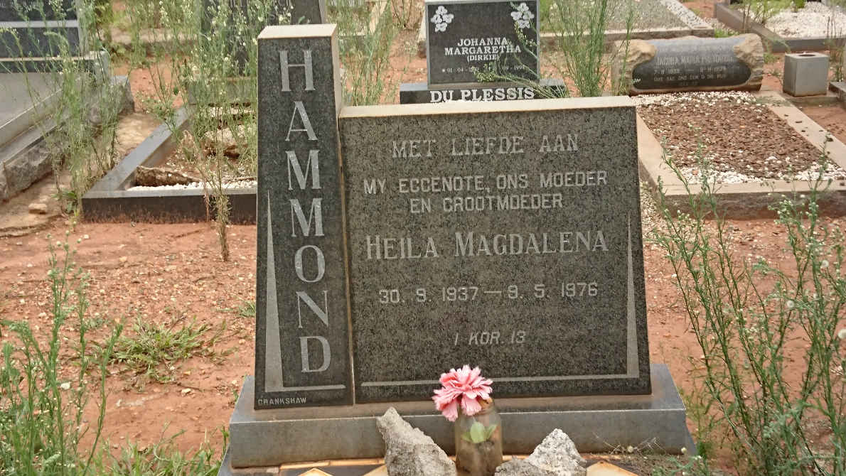 HAMMOND Heila Magdalena 1937-1976