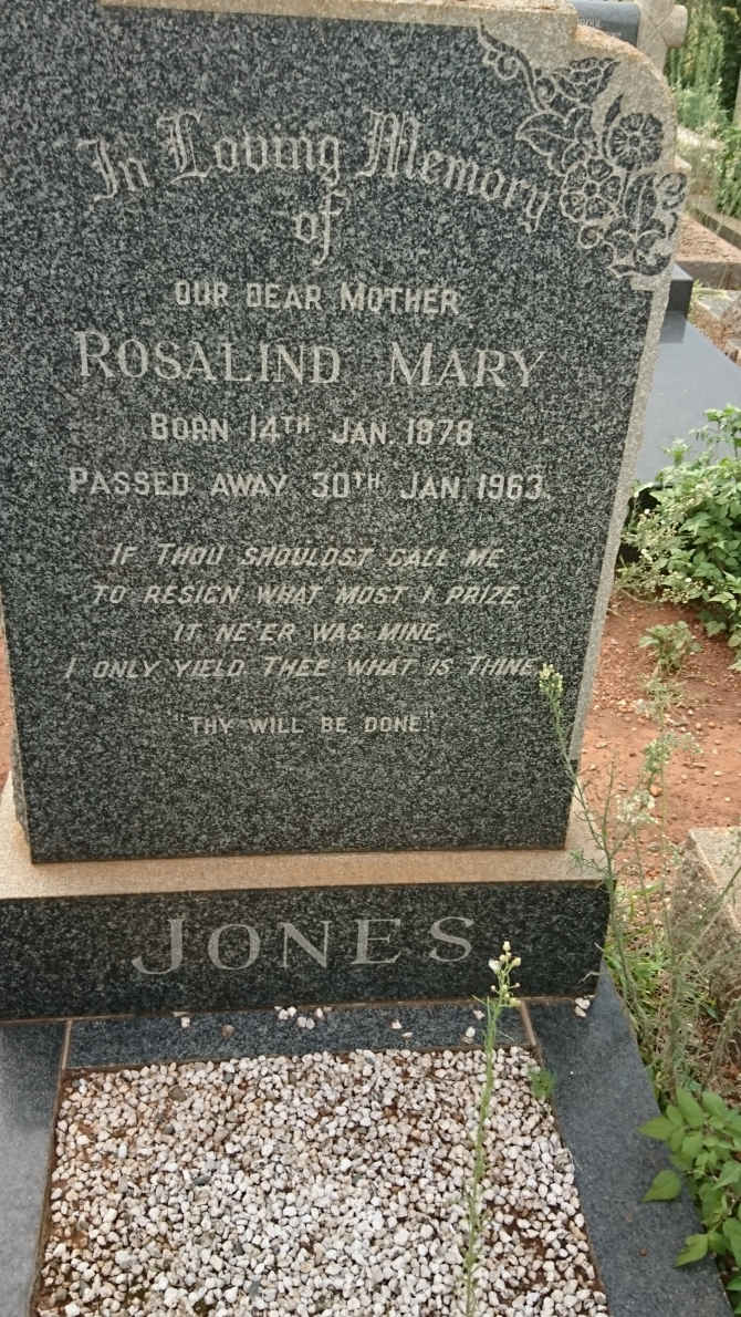 JONES Rosalind Mary 1878-1963