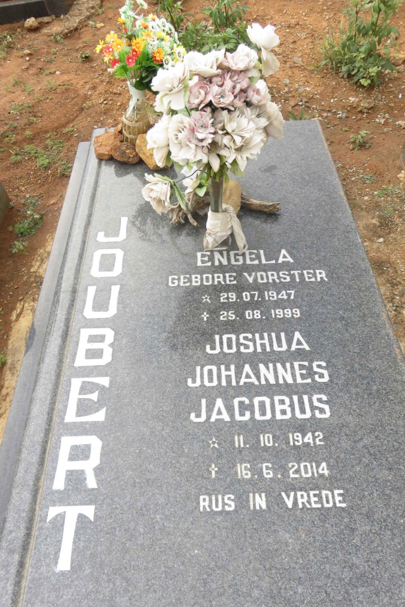 JOUBERT Joshua Johannes Jacobus 1942-2014 &amp; Engela VORSTER 1947-1999